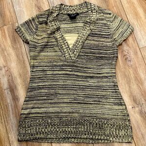 5/$15 United States Sweaters Women’s Tan Short Sleeve Sweater Tunic Size Medium